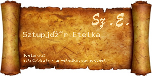 Sztupjár Etelka névjegykártya